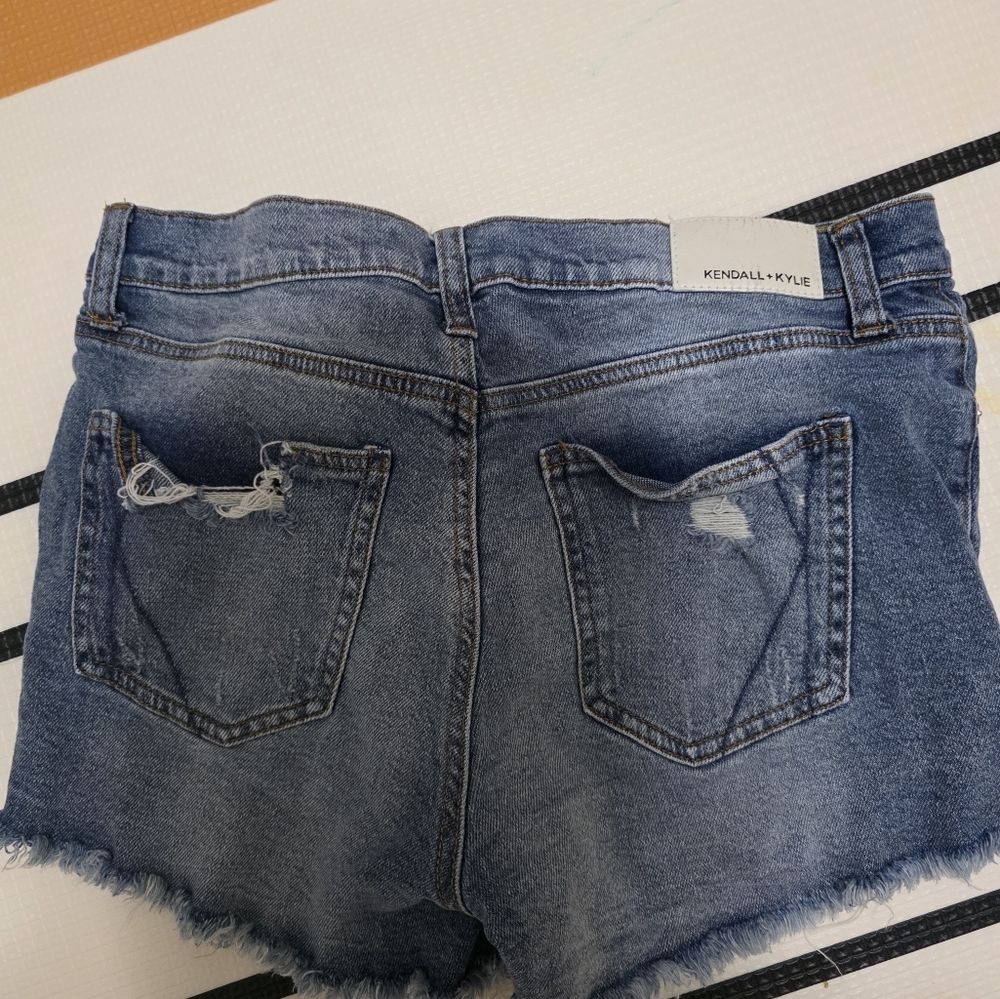 Kendall & Kylie Frayed Hem Blue Jeans